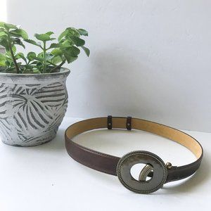 Vintage Genuine Leather Clasp Buckle Belt
